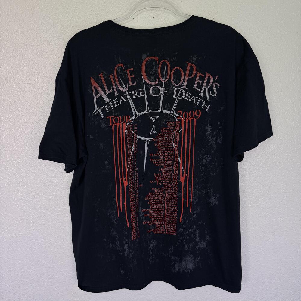Alice Cooper Shirt Mens XL Theatre Of Death Tour 2009 Graphic Gildan Tee Y2K - Picture 2 of 8